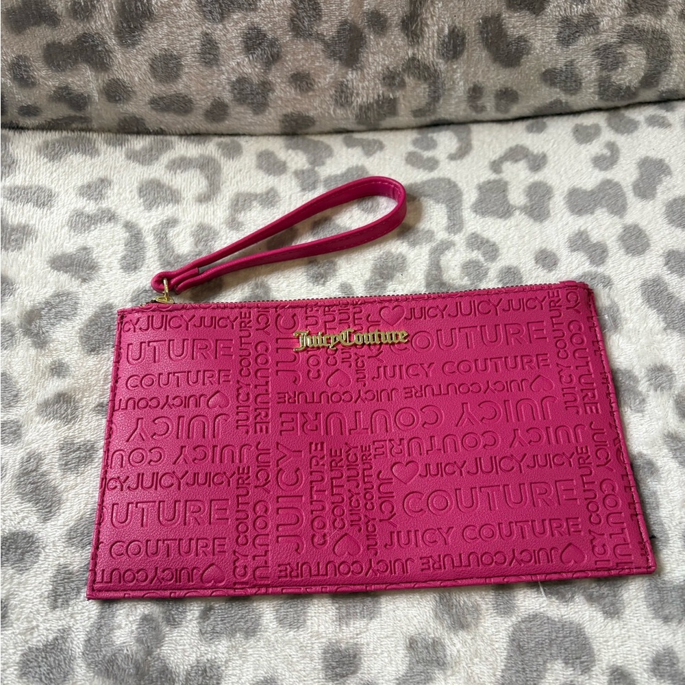 Juicy Couture Fuchsia Embossed Wristlet